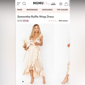 Show Me Your Mu Mu Samantha Ruffle Wrap dress (color: champagne luxe satin)